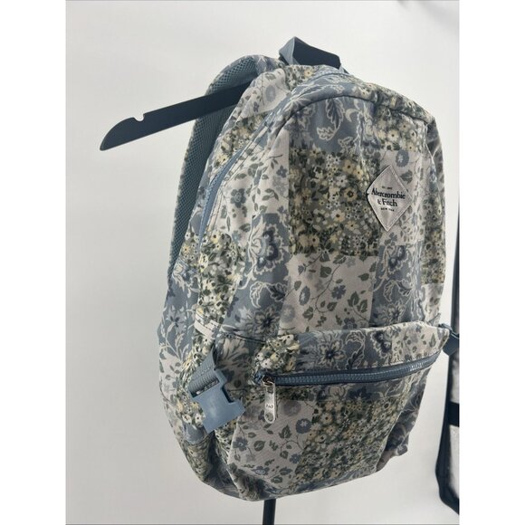Abercrombie & Fitch A&F Backpack Kids Floral Blues & Greens Clean - Picture 3 of 16